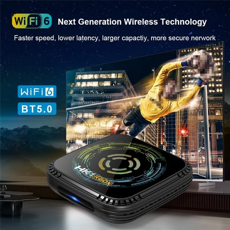 اندروید باکس تلویزیون CHROX 14.0، پردازنده چهار هسته ای HK1 H8X H728 با پشتیبانی از وای فای دوگانه 2.4G+5G، بلوتوث 4.0، سه بعدی، 4K H.265، USB 3.0، LAN 100M Ethernet، همراه با مینی کیبورد بی سیم، 4 گیگابایت + 64 گیگابایت