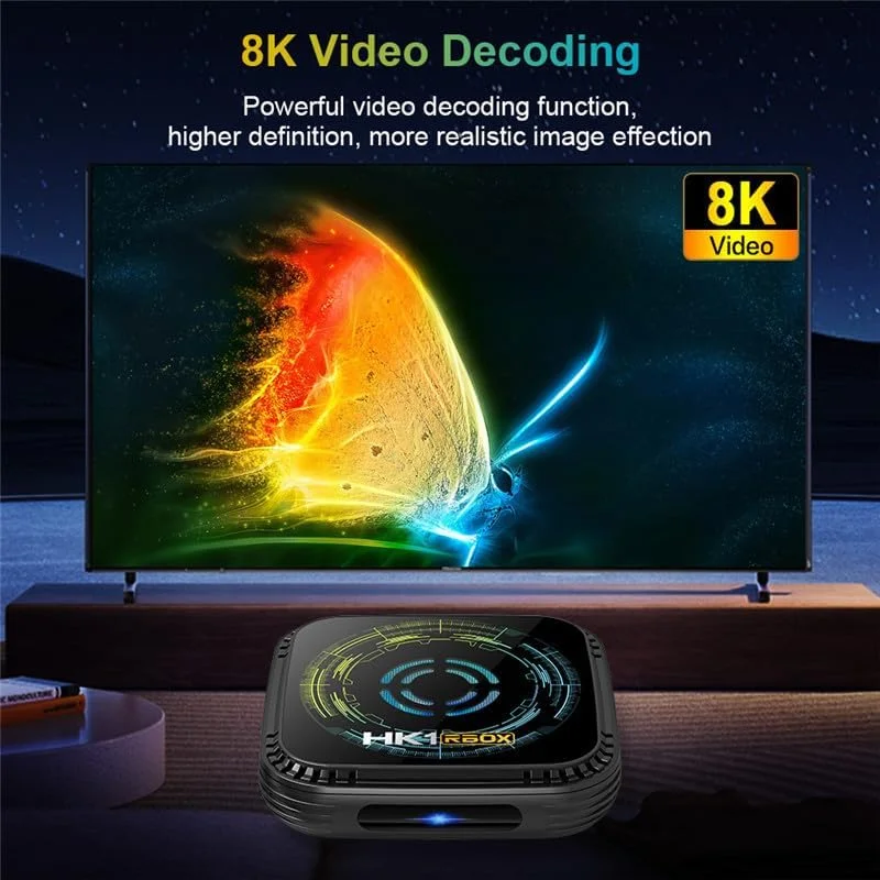 باکس تلویزیون اندروید 14.0 CHROX، H728 چهار هسته‌ای 64 بیتی Cortex-A53 Mali پشتیبانی از 4K 3D 1080P 2.4/5.0 گیگاهرتز WIFI BT5.0 10/100M اترنت DLNA USB 3.0 H.265 مینی کیبورد بی‌سیم، 4 گیگابایت + 64 گیگابایت