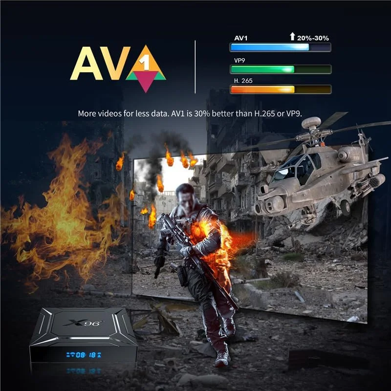 اندروید باکس 14.0 CHROX، پردازنده هشت هسته ای ARM Cortex-A55 وای فای 6 8K TV S-Stick، اندروید ست تاپ باکس برای وای فای + بلوتوث 5.0، مینی کیبورد بی سیم، 4 گیگابایت + 64 گیگابایت