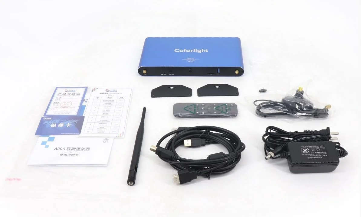 پخش کننده LED مدل COLORLIGHT A200 با سرویس ابری، 4G/5G، WIFI، کنترل WIFI هوشمند دستگاه، پخش رسانه همگام، حسگر خارجی، رسانه جاری