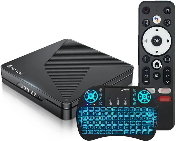 اندروید باکس CHROX Android 14.0، مدل X88 PRO X5M، پردازنده چهارهسته‌ای S905X5M، پشتیبانی از وای‌فای 2.4 گیگاهرتز/5 گیگاهرتز، بلوتوث 4.0، اندروید باکس هوشمند 4K HD، با حافظه 4 گیگابایت + 32 گیگابایت