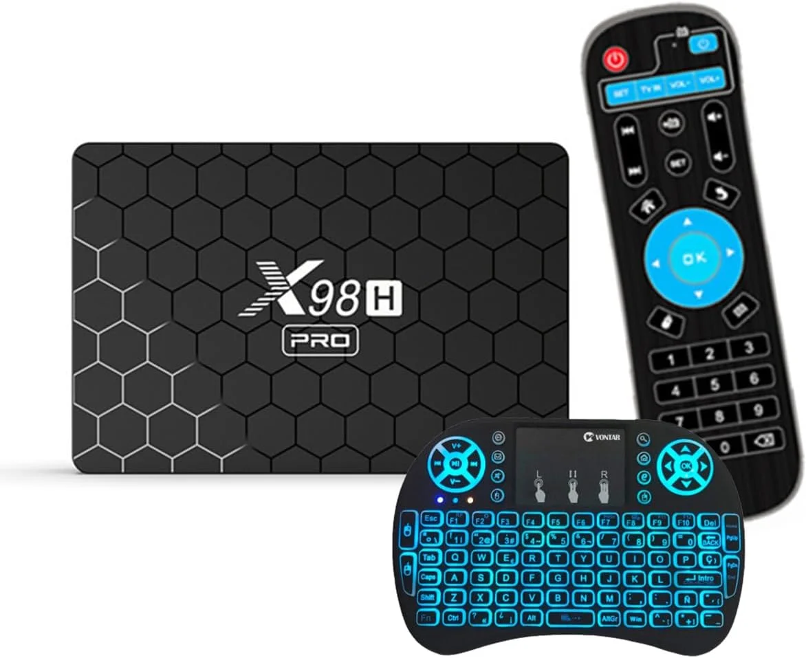 اندروید باکس تلویزیون CHROX نسخه 12.0، مدل X98h Pro با پردازنده چهار هسته‌ای RK3528 64 بیتی، پشتیبانی از وای‌فای دو بانده 6 و بلوتوث 5.0، کیفیت 4K/6K/8K Ultra HD، حافظه 4 گیگابایت + 64 گیگابایت