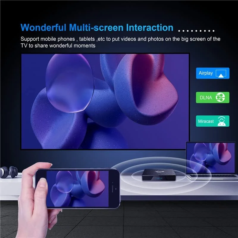 اندروید باکس تلویزیون CHROX نسخه 12.0، مدل X98h Pro با پردازنده چهار هسته‌ای RK3528 64 بیتی، پشتیبانی از وای‌فای دو بانده 6 و بلوتوث 5.0، کیفیت 4K/6K/8K Ultra HD، حافظه 4 گیگابایت + 64 گیگابایت