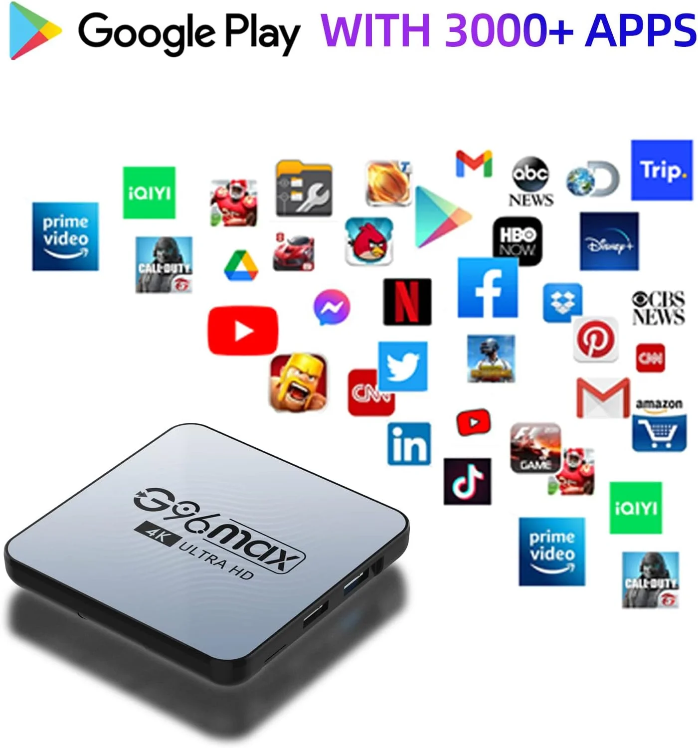 اندروید باکس هوشمند CHROX G96max TV Box Android 12.0، رم 4 گیگابایت، حافظه داخلی 128 گیگابایت، RK3318 BT5.0، ست تاپ باکس USB 2.0 Ultra HD 4K 6K HLG Mode HDR10+، وای فای دو بانده 2.4 5.8Ghz، اندروید تی وی باکس، 2GB+16GB