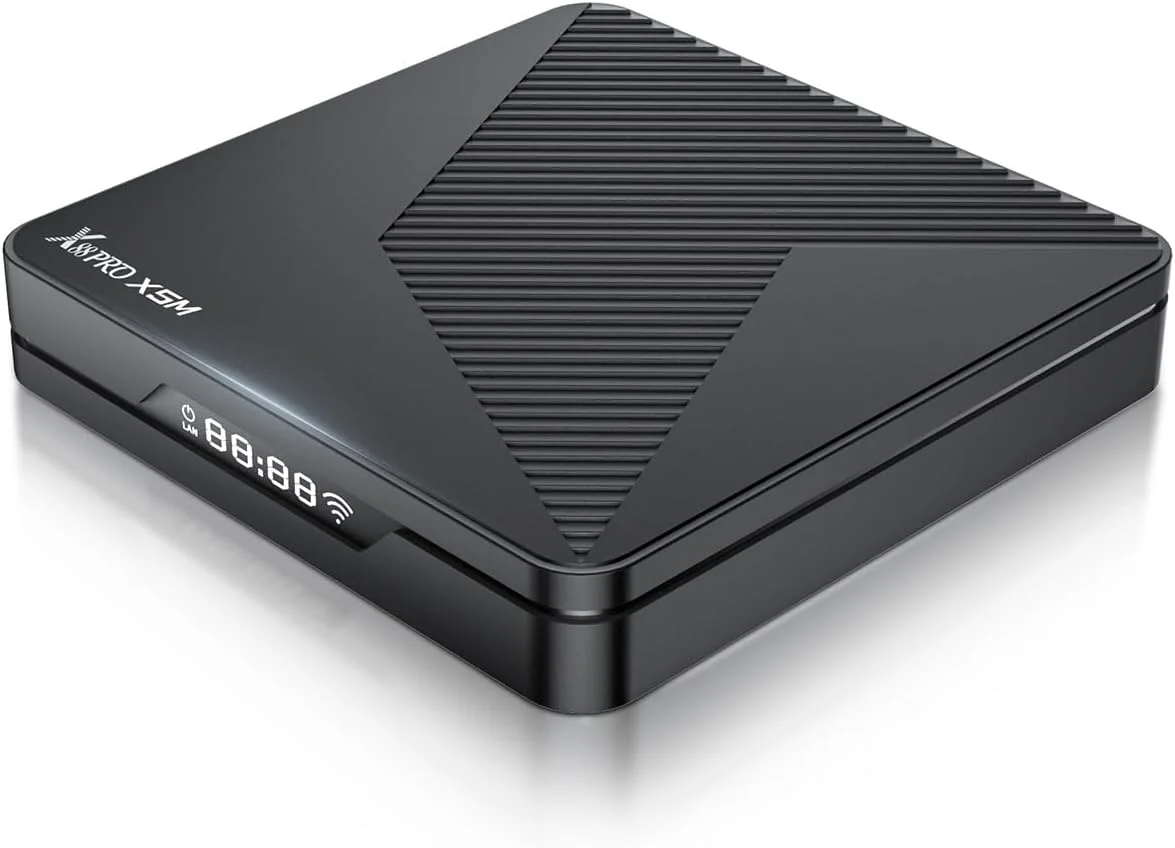 اندروید باکس 14.0 CHROX، اندروید باکس هوشمند X88 PRO مدل S905X5M چهار هسته ای 64 بیتی ARM Cortex-A53 پشتیبانی از 4K و وای فای 2.4/5.0 گیگاهرتز بلوتوث 4.0 اترنت 10/100M HDMI 2.0 H.265 ست تاپ باکس، 4 گیگابایت + 64 گیگابایت
