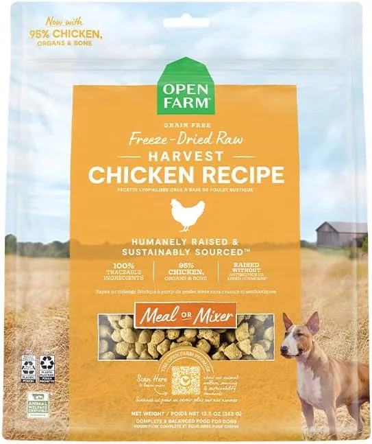 غذای خشک سگ با مرغ برداشت شده به روش انجمادی اوپن فارم - 99 گرم