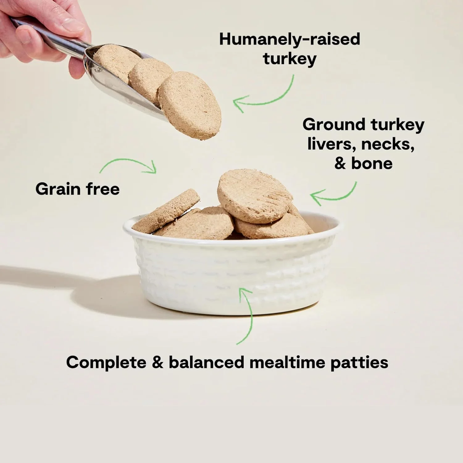 غذای خشک سگ اوپن فارم، پتی های بوقلمون منجمد شده خام - 297 گرم