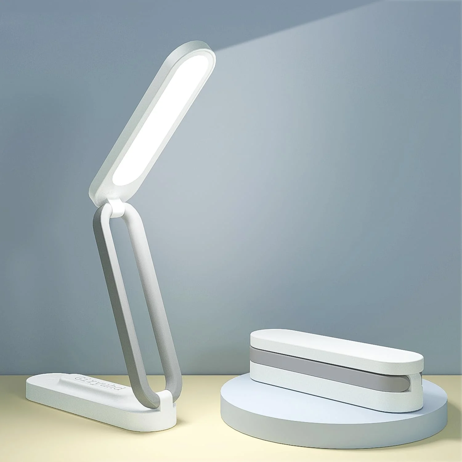 چراغ مطالعه LED Giryuhd برای خانه و محل کار، چراغ قابل شارژ با باتری، تاشو و قابل حمل، نوار چراغ LED، 3 سطح روشنایی قابل تنظیم، چراغ مطالعه کوچک بی سیم (سفید)