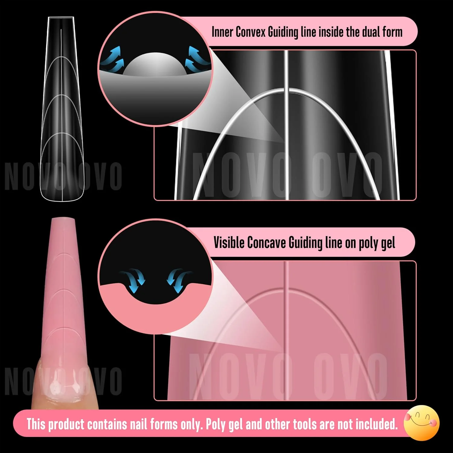 قالب های دوگانه ناخن مربعی نوو اوو (طبیعی، نه طراحی شده) برای اکستنشن پلی ژل با خط راهنما در داخل، XL XXL قابل استفاده مجدد پوشش کامل اکریلیک سازنده ژل سخت پلی ژل، 15 سایز 150 عددی قالب های دوگانه ناخن مربعی نوو اوو (طبیعی، نه طراحی شده) برای اکستنشن پلی ژل با خط راهنما در داخل، XL XXL قابل استفاده مجدد پوشش کامل اکریلیک سازنده ژل سخت پلی ژل، 15 سایز 150 عددی