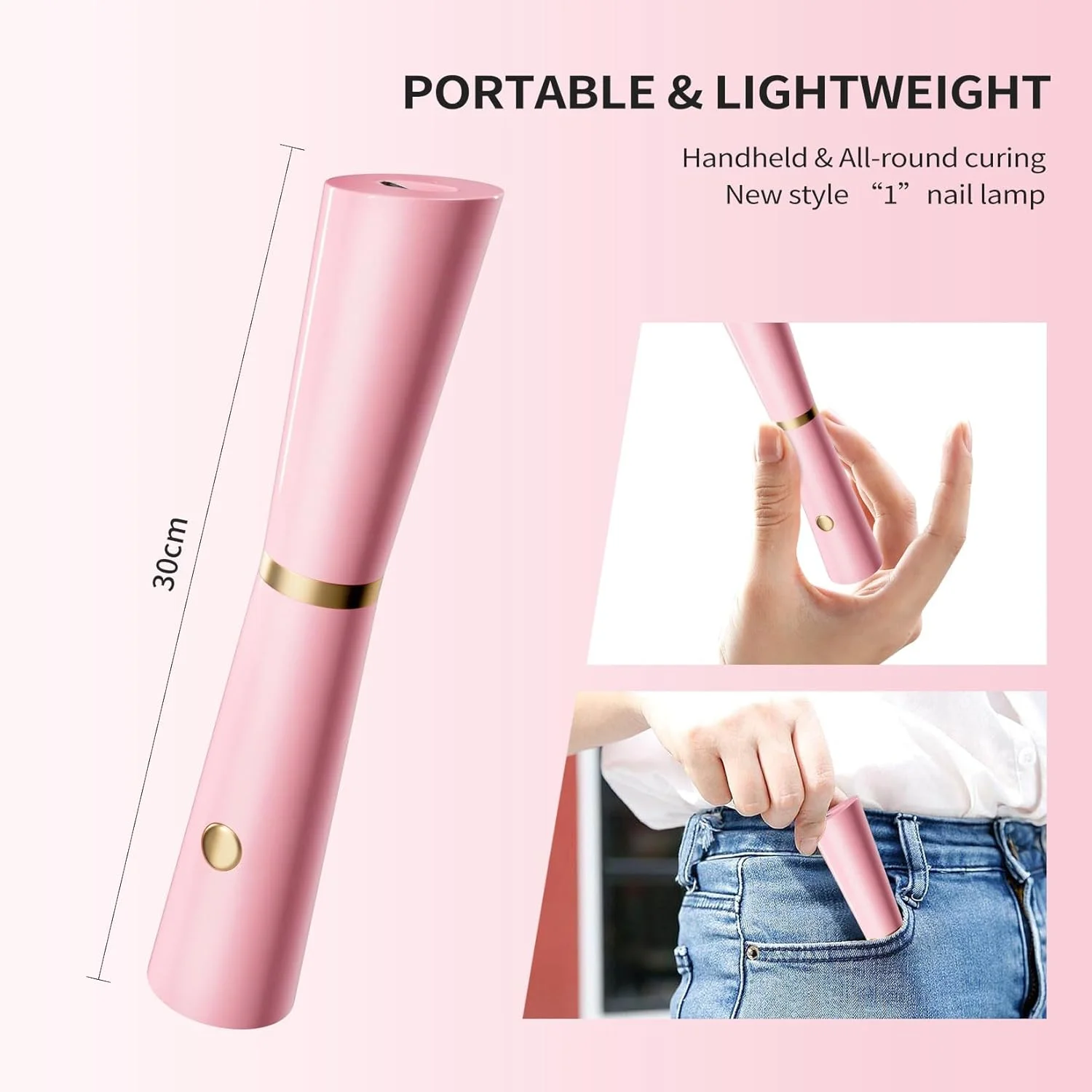 چراغ قوه UV کوچک دستی NALACAL برای ناخن های ژلی، چراغ ناخن LED بی سیم قابل حمل، خشک کن ناخن برای خشک کردن لاک ژل، چراغ قوه USB طراحی ناخن، برای مانیکور DIY خانگی (صورتی) چراغ قوه UV کوچک دستی NALACAL برای ناخن های ژلی، چراغ ناخن LED بی سیم قابل حمل، خشک کن ناخن برای خشک کردن لاک ژل، چراغ قوه USB طراحی ناخن، برای مانیکور DIY خانگی (صورتی)
