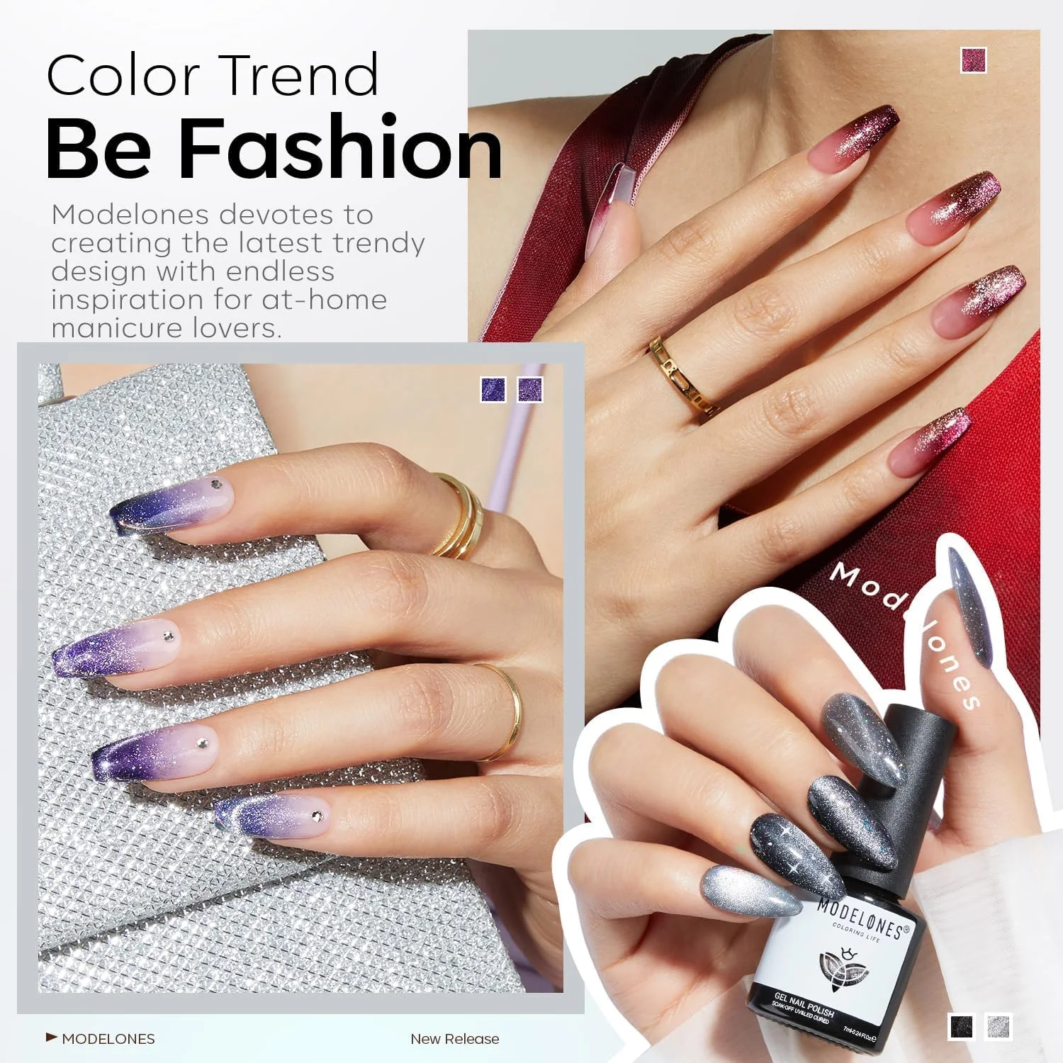 ست لاک ژل چشم گربه ای مدلونز، 6 رنگ لاک ژل اکلیلی چشم گربه ای هولوگرافیک 9 بعدی مشکی قرمز بنفش آبی نقره ای قهوه ای به همراه آهنربا، مناسب طراحی ناخن و استفاده در سالن ست لاک ژل چشم گربه ای مدلونز، 6 رنگ لاک ژل اکلیلی چشم گربه ای هولوگرافیک 9 بعدی مشکی قرمز بنفش آبی نقره ای قهوه ای به همراه آهنربا، مناسب طراحی ناخن و استفاده در سالن