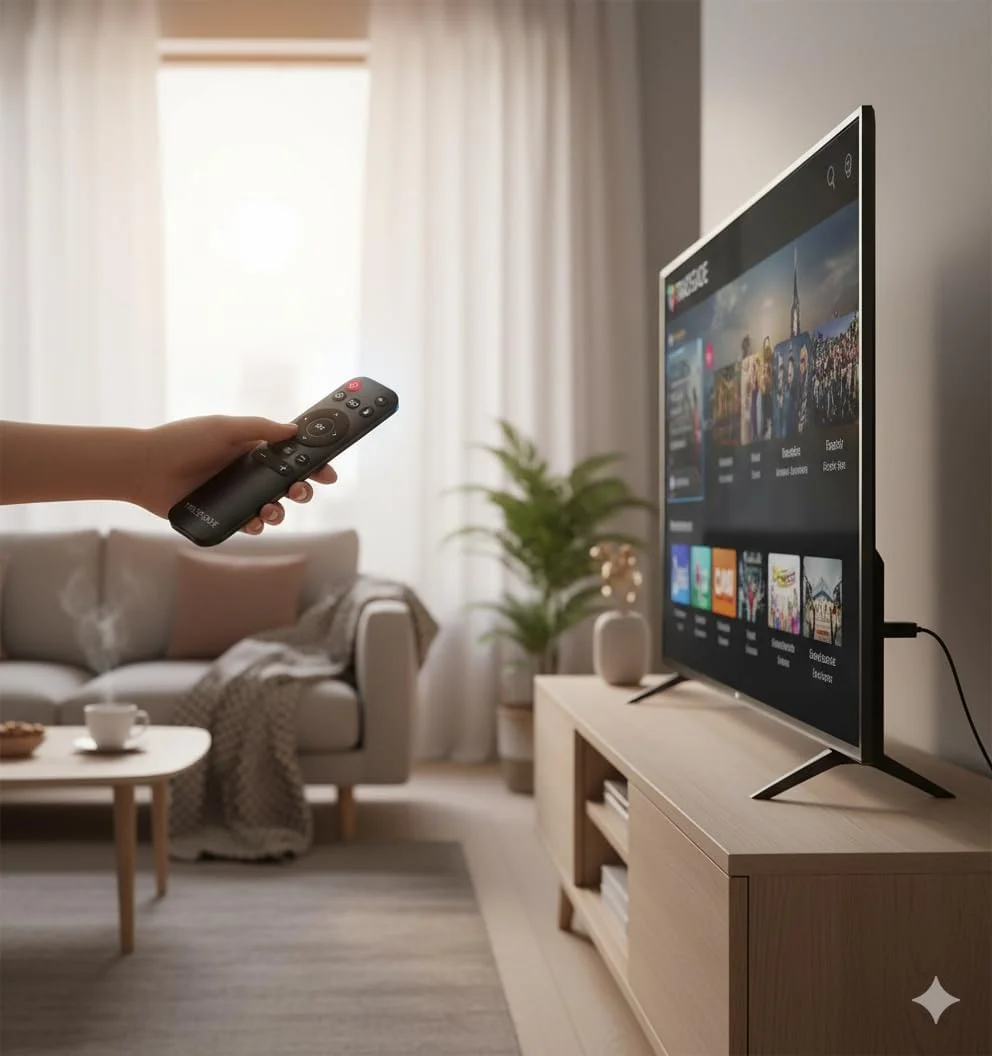 اندروید تی وی استیک 4K | پخش کننده رسانه هوشمند با وای فای دو بانده و بلوتوث 4.0 | رم 1 گیگابایتی حافظه 8 گیگابایتی | دستگاه HDMI با قابلیت اتصال آسان و کنترل از راه دور صوتی برای تلویزیون خانگی