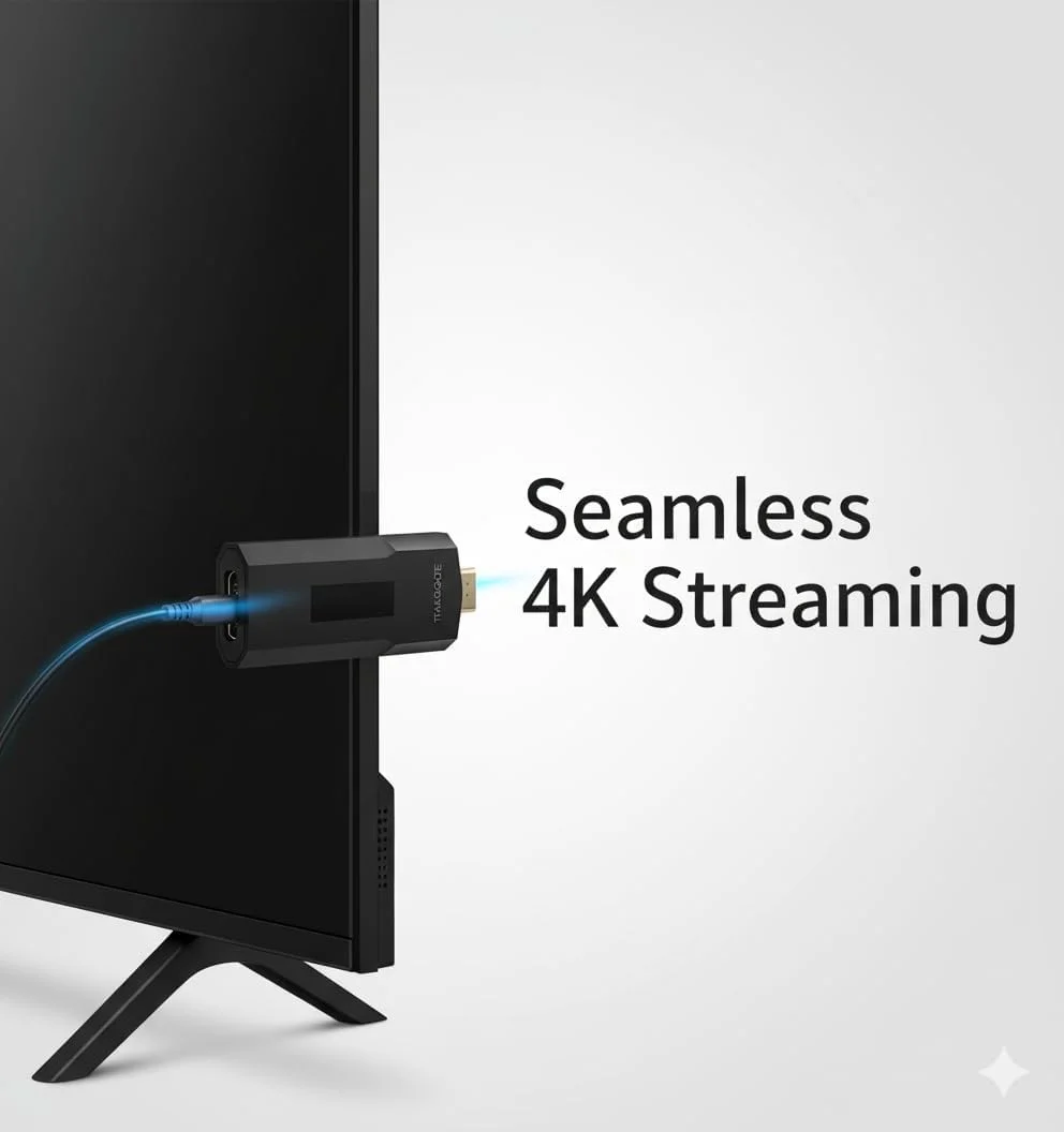 اندروید تی وی استیک 4K | پخش کننده رسانه هوشمند با وای فای دو بانده و بلوتوث 4.0 | رم 1 گیگابایتی حافظه 8 گیگابایتی | دستگاه HDMI با قابلیت اتصال آسان و کنترل از راه دور صوتی برای تلویزیون خانگی