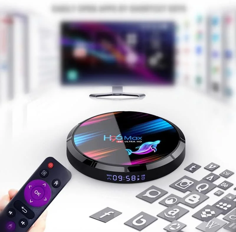 اندروید تی وی باکس 9.0، اسمارت تی وی باکس S905X3 با 4 گیگابایت رم و 128 گیگابایت رام، پشتیبانی از وای فای 2.4G 5.8G، بلوتوث 4.1، اترنت LAN، ویدیو 3D 8K، اندروید باکس ست تاپ تی وی باکس، 4 گیگابایت + 32 گیگابایت