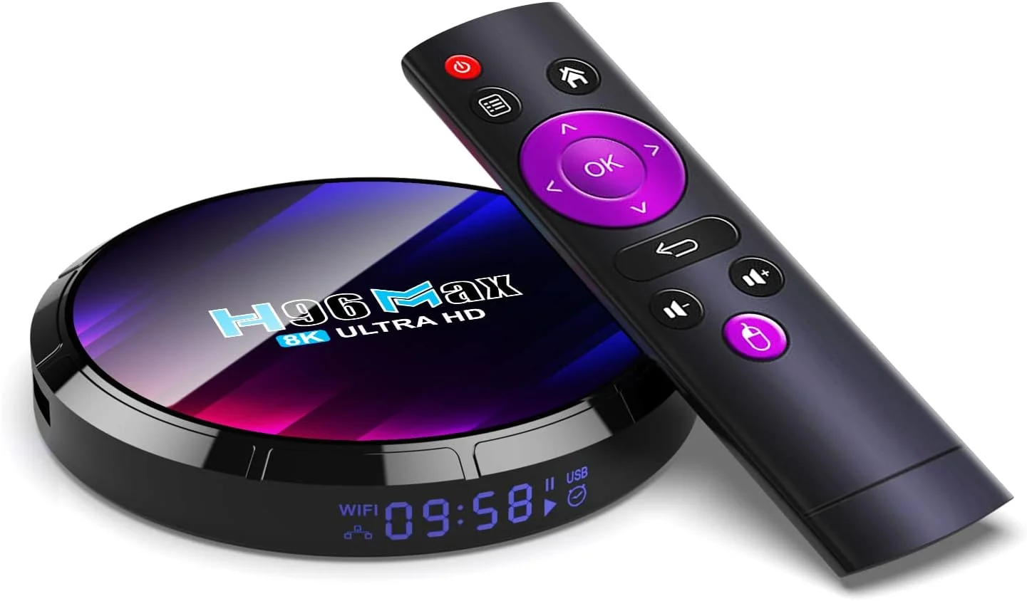 اندروید 13.0 H96 Max RK3528 تی وی باکس 4GB رم 64GB رام 4K اسمارت تی وی باکس پردازنده چهار هسته ای A53 پشتیبانی از USB3.0/H.265/3D