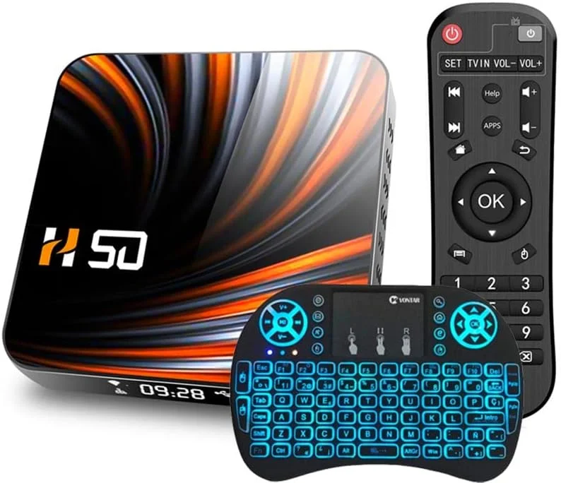 اندروید باکس هوشمند تلویزیون 10.0 با 4 گیگابایت رم و 64 گیگابایت رام RK3318 چهار هسته ای Cortex-A53 CPU پشتیبانی از Cast Screen وای فای 2.4G/5G بلوتوث 4.0 USB 3.0 LAN 100M اترنت سه بعدی 4K ست تاپ باکس، 2gb+16gb