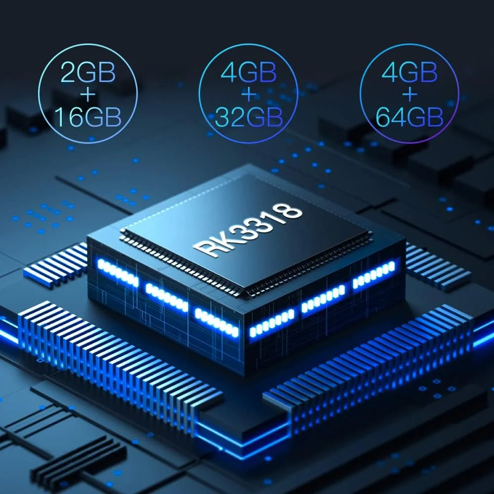 اندروید باکس هوشمند تلویزیون 10.0 با 4 گیگابایت رم و 64 گیگابایت رام RK3318 چهار هسته ای Cortex-A53 CPU پشتیبانی از Cast Screen وای فای 2.4G/5G بلوتوث 4.0 USB 3.0 LAN 100M اترنت سه بعدی 4K ست تاپ باکس، 2gb+16gb