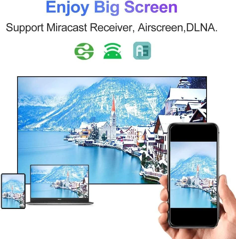 اندروید باکس 11.0 با 4 گیگابایت رم و 64 گیگابایت رام مدل RK3318، اسمارت تی وی باکس، ست تاپ باکس USB 3.0 Ultra HD 4K/1080P HDR، وای فای دو بانده 2.4/5.8 گیگاهرتز BT4.1 به همراه مینی کیبورد بی سیم، 4GB+64GB