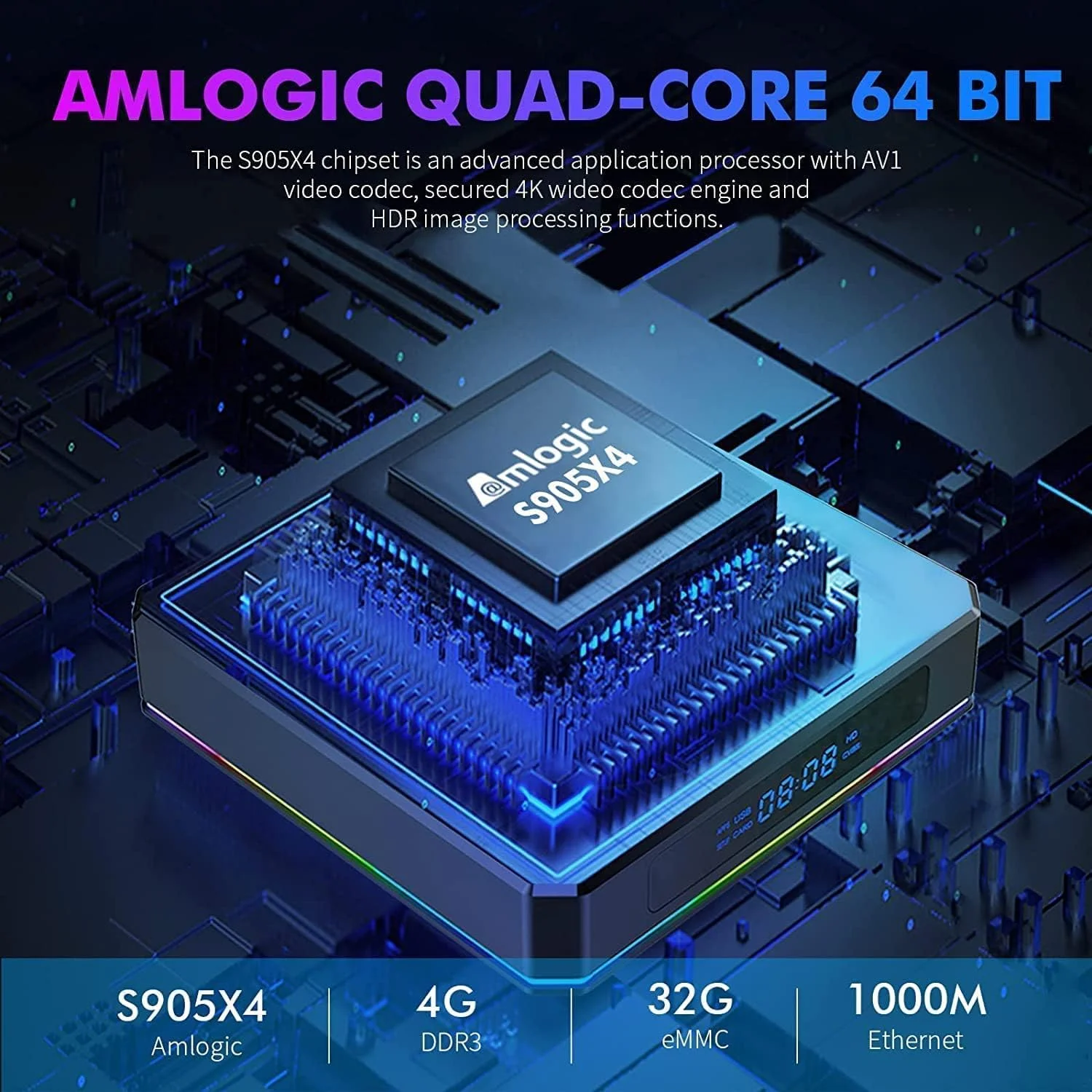 اندروید باکس 11، رم 4 گیگابایت حافظه داخلی 64 گیگابایت مدل S905W4، گیرنده دیجیتال هوشمند با وای فای 2.4G/5G و بلوتوث 4.2، پخش کننده رسانه با پشتیبانی از ویدیوهای 3D 4K/8K UHD، گیرنده دیجیتال، 2 گیگابایت رم + 16 گیگابایت حافظه داخلی