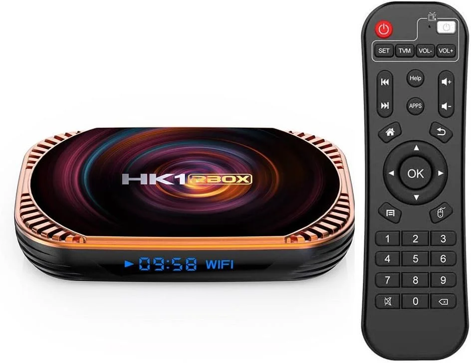 اندروید باکس 11.0 با 4 گیگابایت رم و 128 گیگابایت رام، پردازنده چهارهسته‌ای 64 بیتی S905X4 ARM Cortex-A53، وای‌فای 2.4G، اترنت 100/1000M، پشتیبانی از H.265/3D/8K Ultra HD/BT 5.0/HDMI 2.0، اندروید باکس هوشمند 4GB+64GB