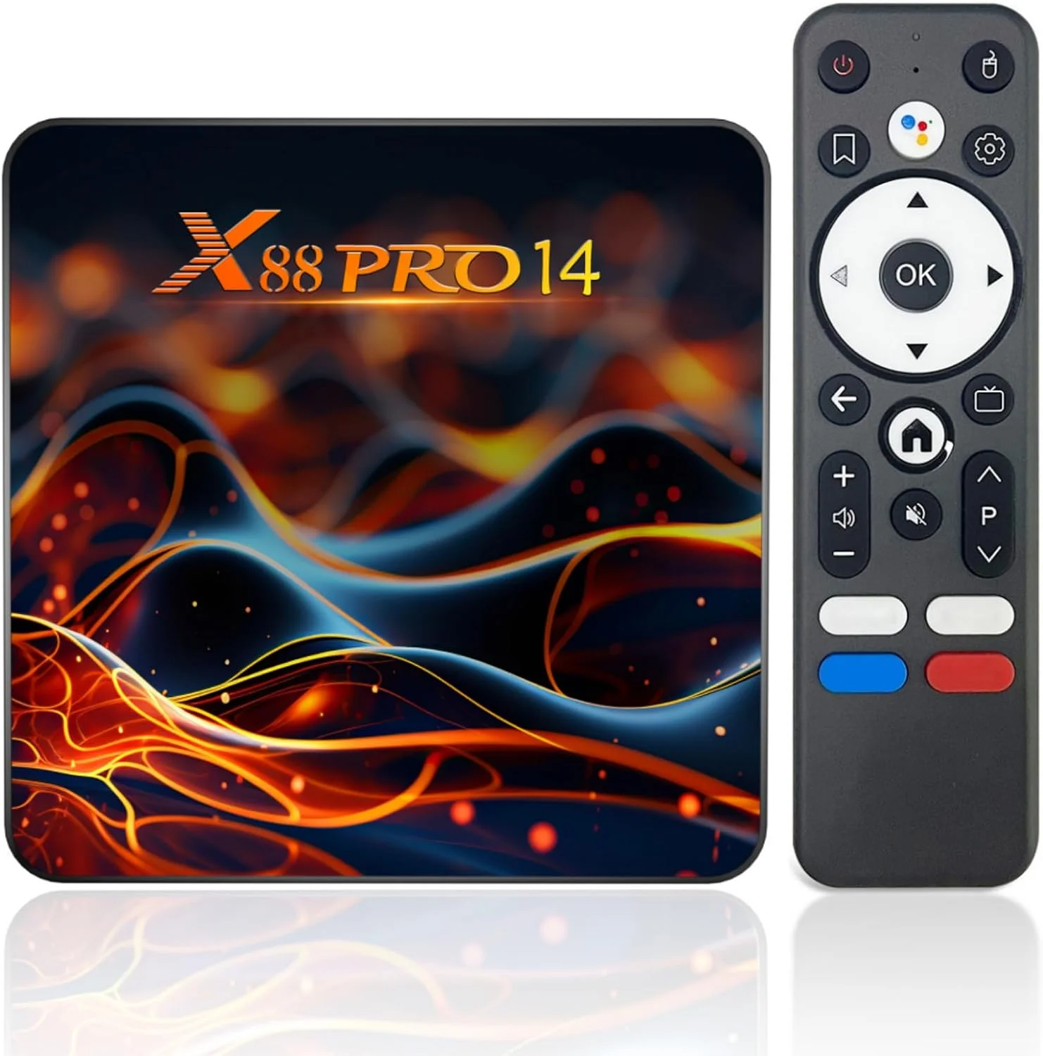 اندروید باکس 14.0، رم 2 گیگابایت، حافظه داخلی 16 گیگابایت، پردازنده چهار هسته ای RK3518 64 بیتی Cortex-A53، اندروید باکس پشتیبانی از وای فای دوگانه 2.4G/5G Wifi6 4K 10/100M اترنت HDMI 2.0 USB 3.0/2.0