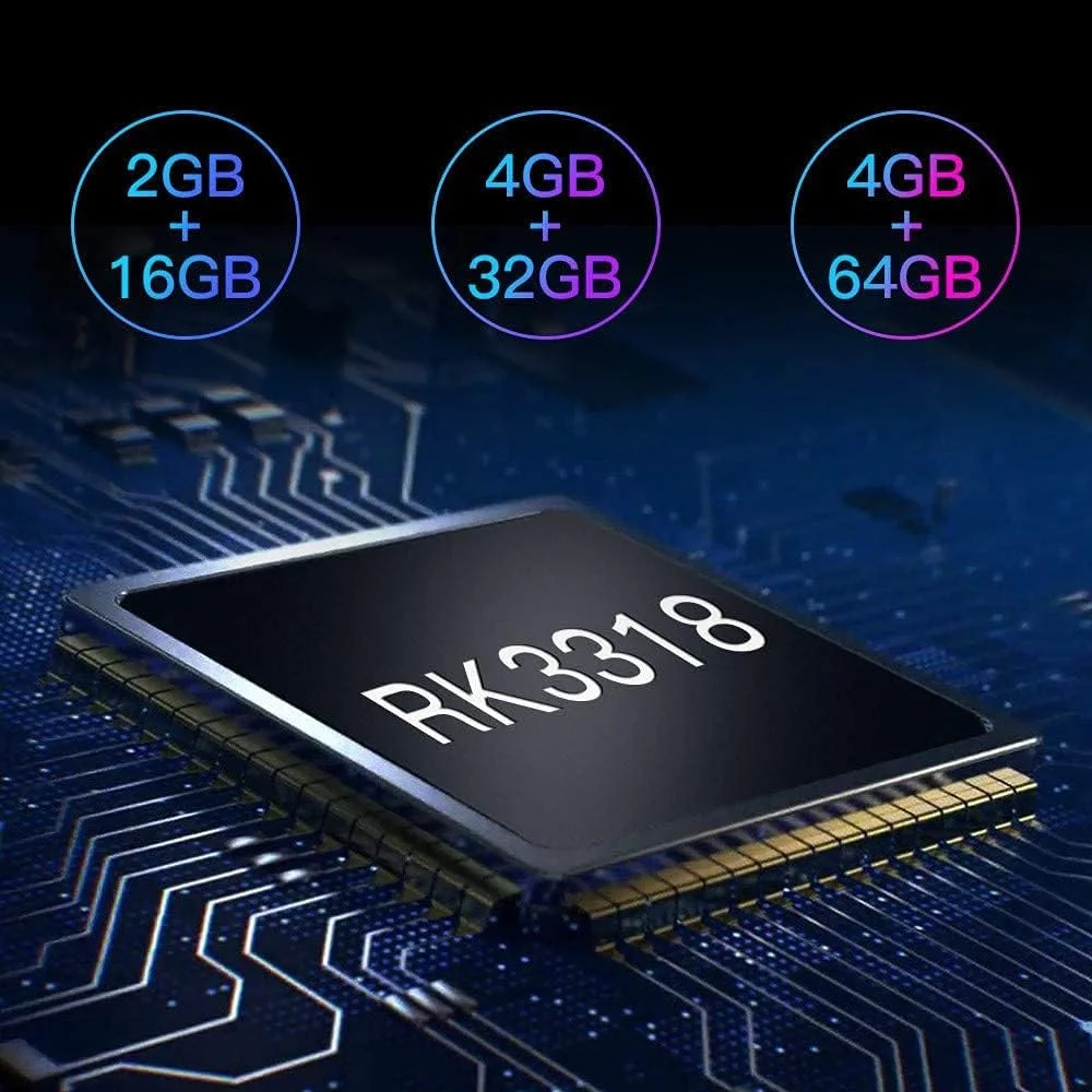 اندروید باکس H50 با اندروید 10.0، 4 گیگابایت رم + 64 گیگابایت حافظه داخلی، پردازنده چهار هسته ای RK3318 64 بیتی ARM Cortex-A53، وای فای دو بانده 2.4/5.8G، پورت LAN 10-100M، بلوتوث 4.1، H.265 UHD 4K، 4 گیگابایت رم + 64 گیگابایت حافظه داخلی
