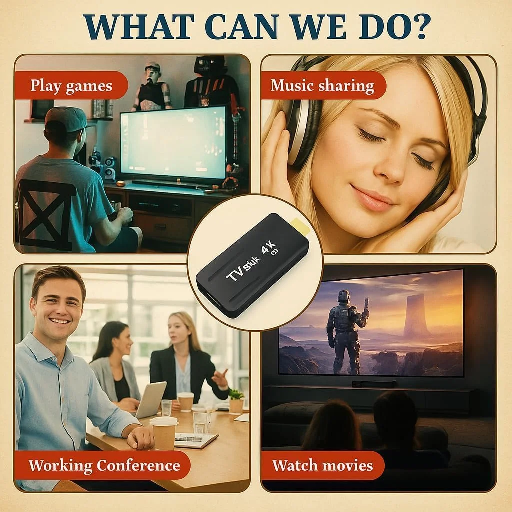 اندروید تی وی استیک 4K مینی اسمارت تی وی باکس DDR4 2GB رم 16GB چهار هسته ای 64 بیتی دوگانه 2.4GHz/5GHz وای فای HDR10+ الترا USB HD اسمارت تی-وی استیک باکس استریمینگ مدیا (H 2+16)