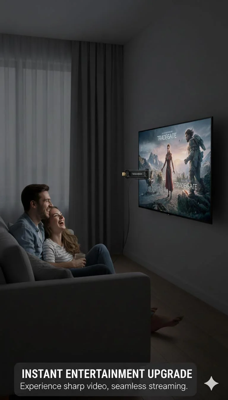 دستگاه پخش جریانی اندروید تی وی استیک 4K UHD تریدگیت – مدیا پلیر RK3228A، وای-فای دو بانده 2.4/5 گیگاهرتز، تی وی استیک هوشمند HDMI با قابلیت اتصال آسان برای پخش جریانی، اپلیکیشن ها و میرورینگ