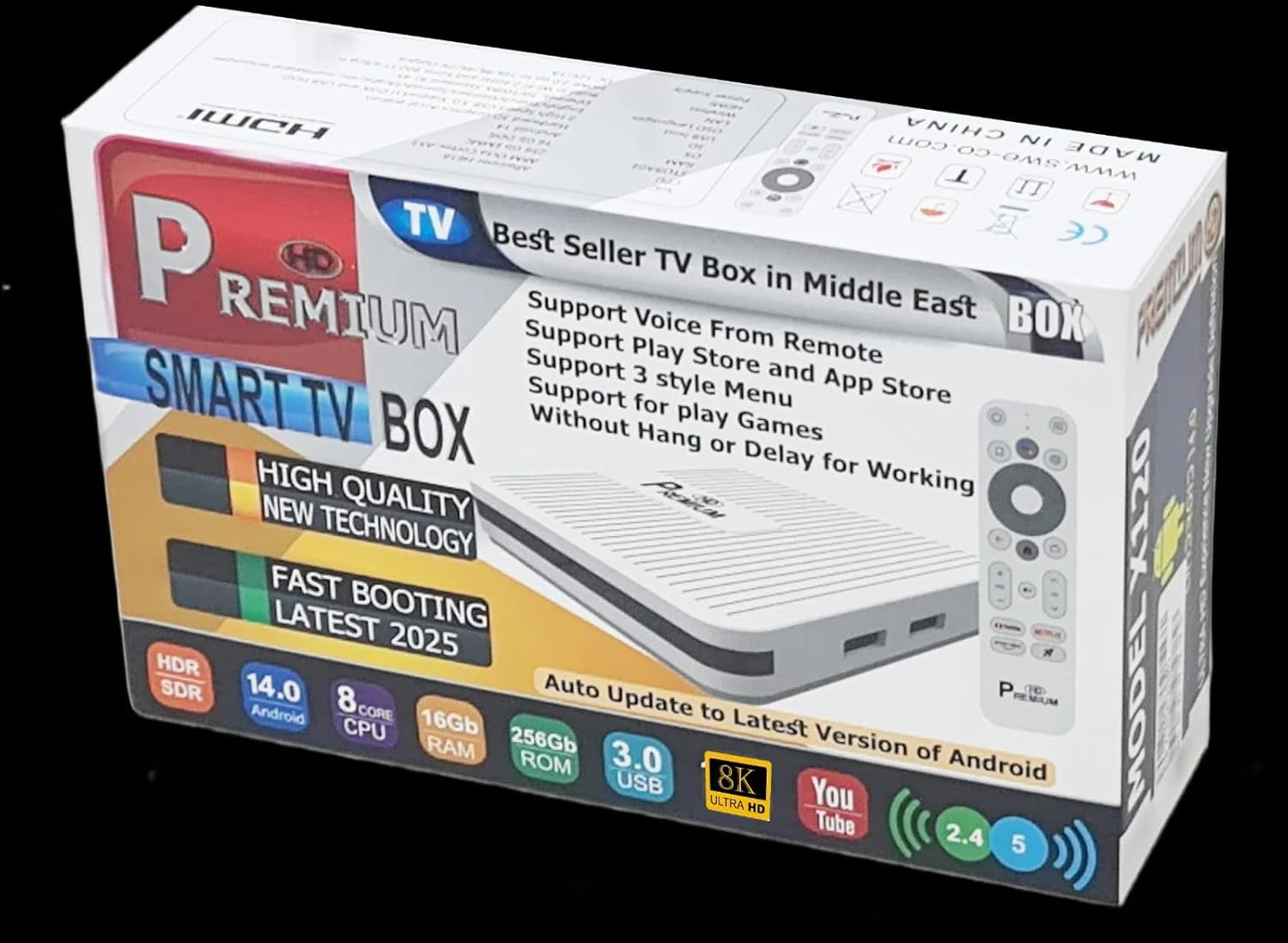 اندروید تی وی باکس پریمیوم HD X120-2025 | پخش کننده HD اندروید 14 | ست تاپ باکس تلویزیون اینترنتی