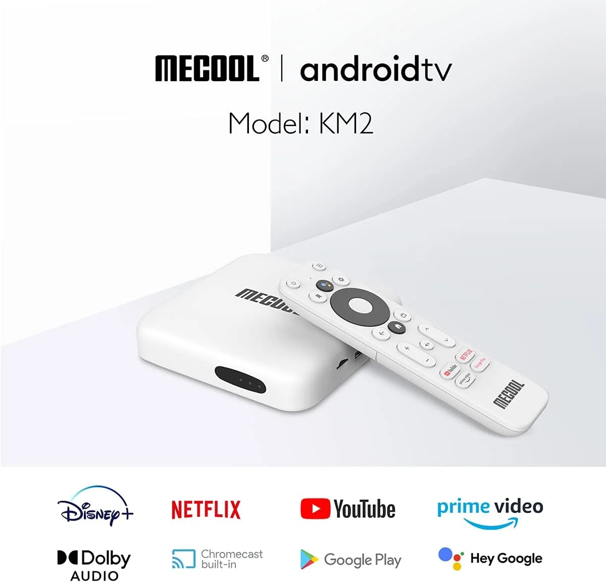 مدیا پلیر اندروید 10.0 Mecool KM2 با قابلیت پخش ویدئوهای 4K از نتفلیکس و کنترل از راه دور صوتی، دارای گواهینامه گوگل