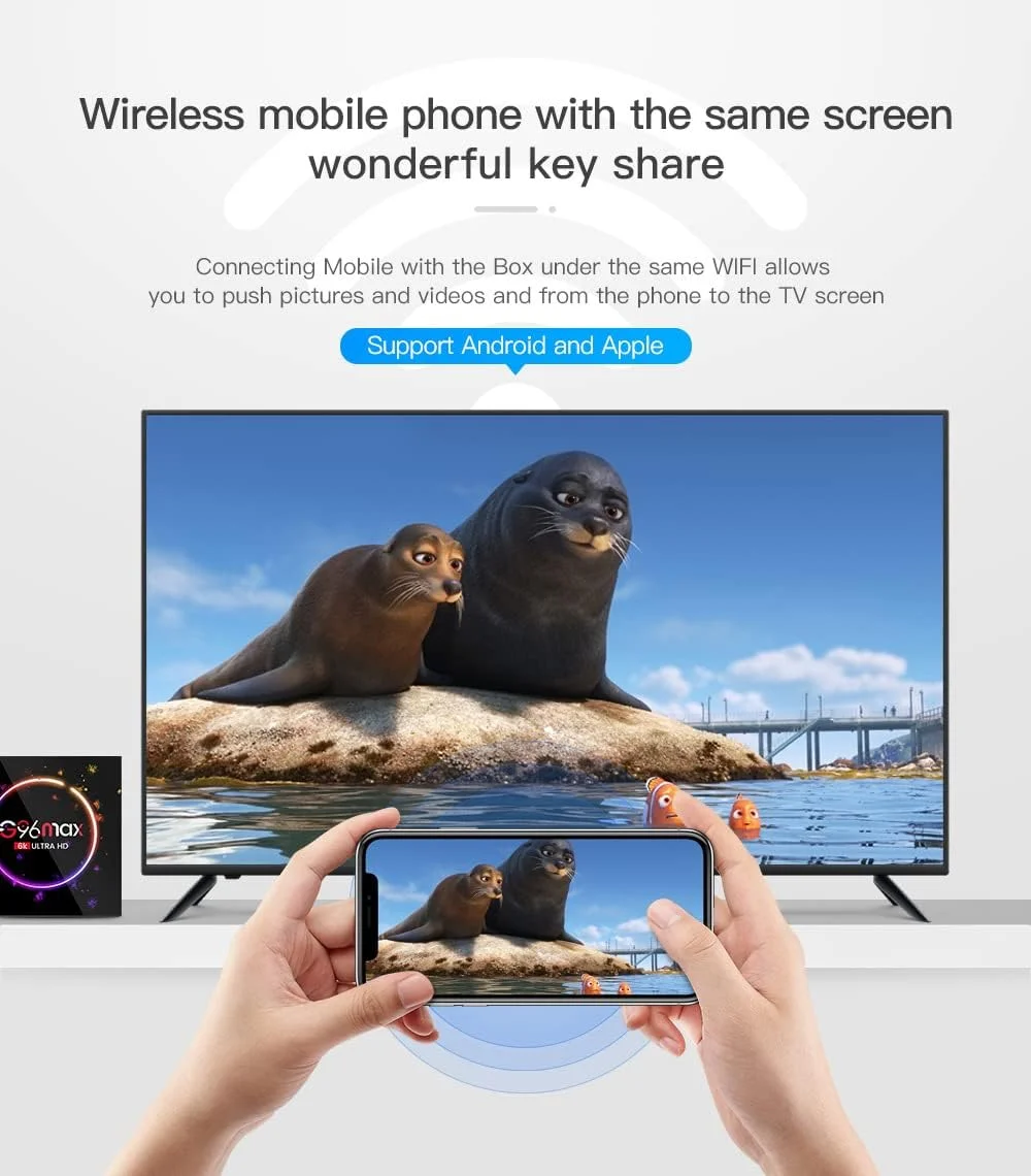 اندروید باکس 11، G96max H616 چهار هسته ای 64 بیتی، 4 گیگابایت رم 32 گیگابایت رام اندروید باکس با LAN 1000M، دوگانه وای فای 2.4G/5G AV1 6K/4K 3D USB 3.0 BT 4.2 ست تاپ باکس، 2gb+16gb