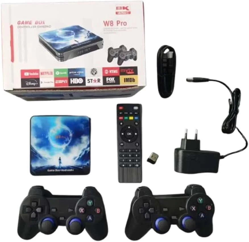 سیستم دوگانه بازی و اندروید تی وی W8 PRO | 30,000 بازی | اندروید 14.0 تی وی باکس