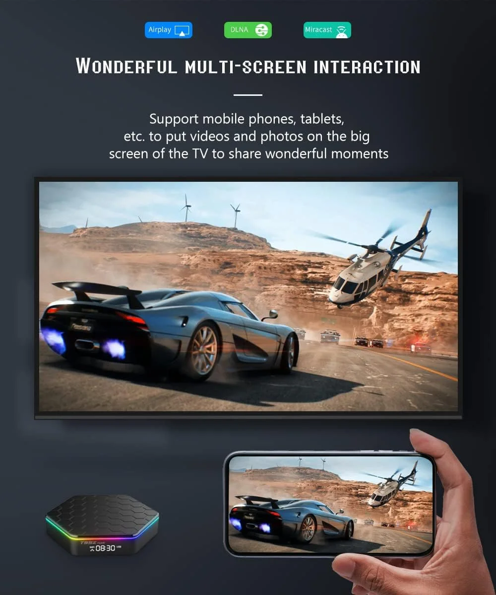 اندروید باکس 12.0، 4 گیگابایت رم 64 گیگابایت رام، اندروید تی وی باکس H618، دوال وای فای 2.4G/5G اترنت 1000M LAN بلوتوث 4.2 با 4K/3D/USB 3.0 تی وی باکس، 4gb+32gb