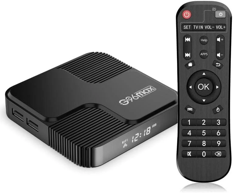 اندروید تی وی باکس 12.0، G96MAX با 4 گیگابایت رم و 64 گیگابایت رام با پردازنده چهار هسته ای 64 بیتی H618، اندروید باکس دوگانه وای فای 2.4 گیگاهرتز/5 گیگاهرتز BT 4.2 USB 3.0 3D 4K/6K ست تاپ باکس، 4 گیگابایت + 32 گیگابایت