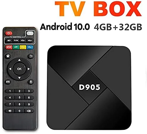اندروید باکس هوشمند مدل 10.0 با 4 گیگابایت رم/32 گیگابایت حافظه داخلی، وای فای 2.4G، پردازنده چهار هسته ای ARM CortexA53، پخش 4K@60fps، Amlogic S905، مناسب یوتیوب، ست تاپ باکس اندرویدی و پخش کننده رسانه