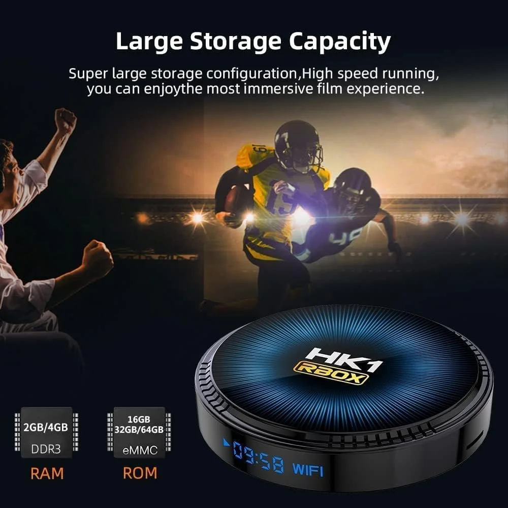 اندروید باکس 11.0، رم 4 گیگابایت، رام 64 گیگابایت، Amlogic S905X2 چهار هسته ای 64 بیتی، LAN 1000M، وای فای دوگانه 2.4G/5G، 6K/AV1/3D/USB 3.0/BT 4.2 ست تاپ باکس، 4gb+64gb