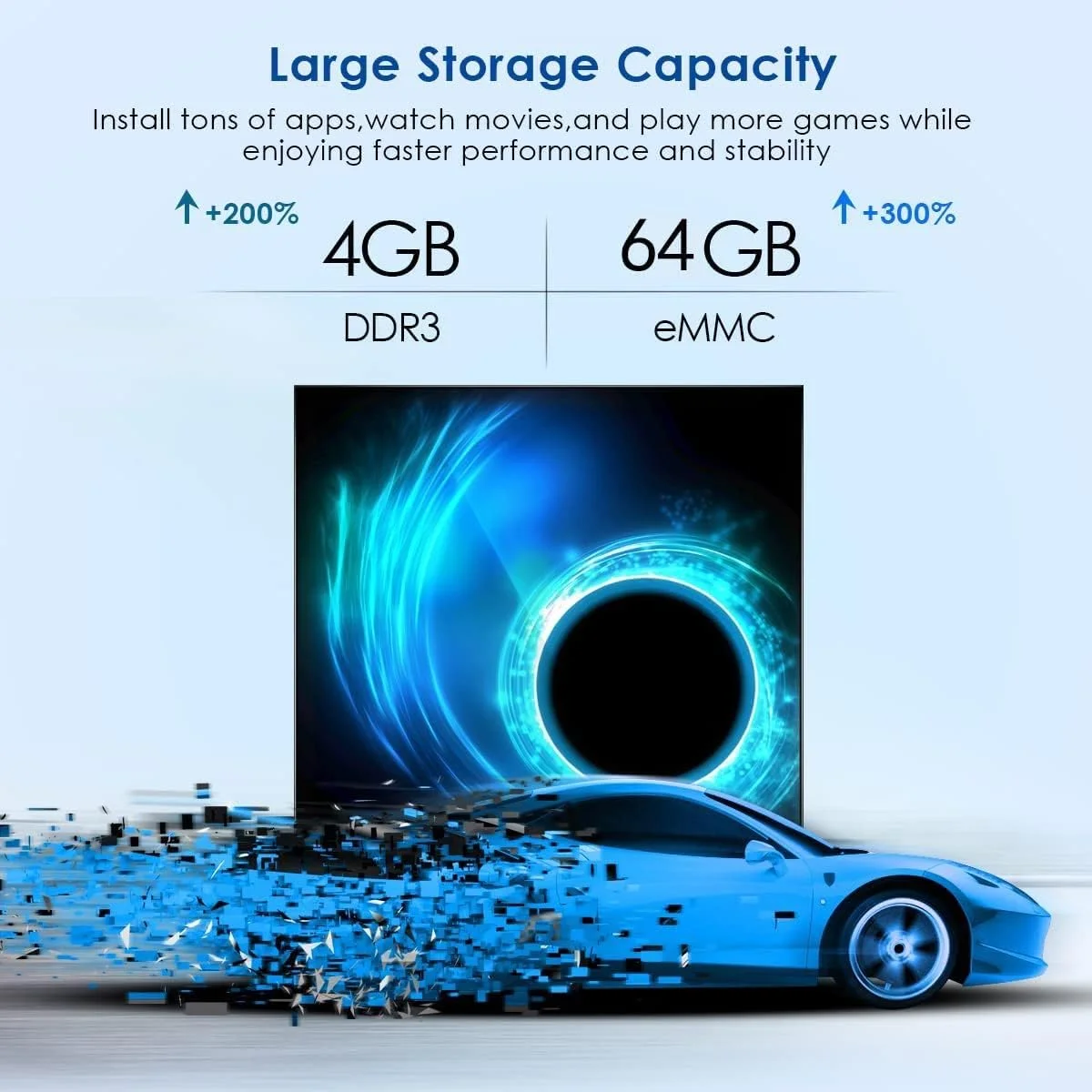 اندروید تی وی باکس 4 گیگابایت رم 64 گیگابایت رام به همراه کیبورد وایرلس، Allwinner H616 چهار هسته ای 64 بیتی، پشتیبانی از وای فای 2.4G/5.8Ghz، پورت LAN 100، بلوتوث 4.2، 3D/6K Utral HD/H.265 ست تاپ باکس، 4gb+64gb