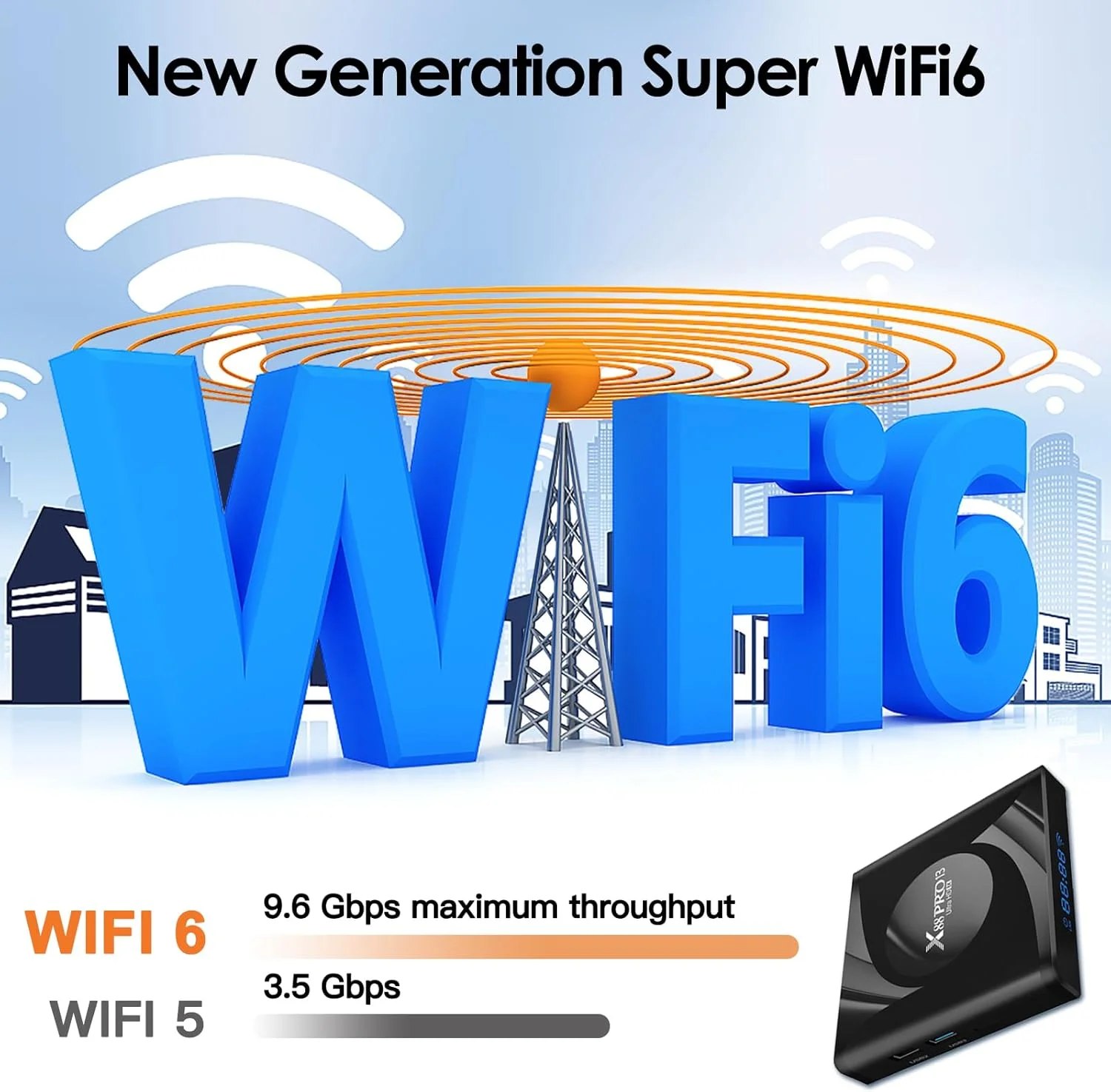 اندروید باکس 13.0 - رم 4 گیگابایت حافظه داخلی 64 گیگابایت، پردازنده چهار هسته ای 64 بیتی، اندروید باکس هوشمند با وای فای 6 2.4G 5G و بلوتوث 5.0 - اندروید باکس پشتیبانی از ویدیوهای 3D 8K H.265 - شامل کیبورد بی سیم اندروید باکس 13.0 - رم 4 گیگابایت حافظه داخلی 64 گیگابایت، پردازنده چهار هسته ای 64 بیتی، اندروید باکس هوشمند با وای فای 6 2.4G 5G و بلوتوث 5.0 - اندروید باکس پشتیبانی از ویدیوهای 3D 8K H.265 - شامل کیبورد بی سیم