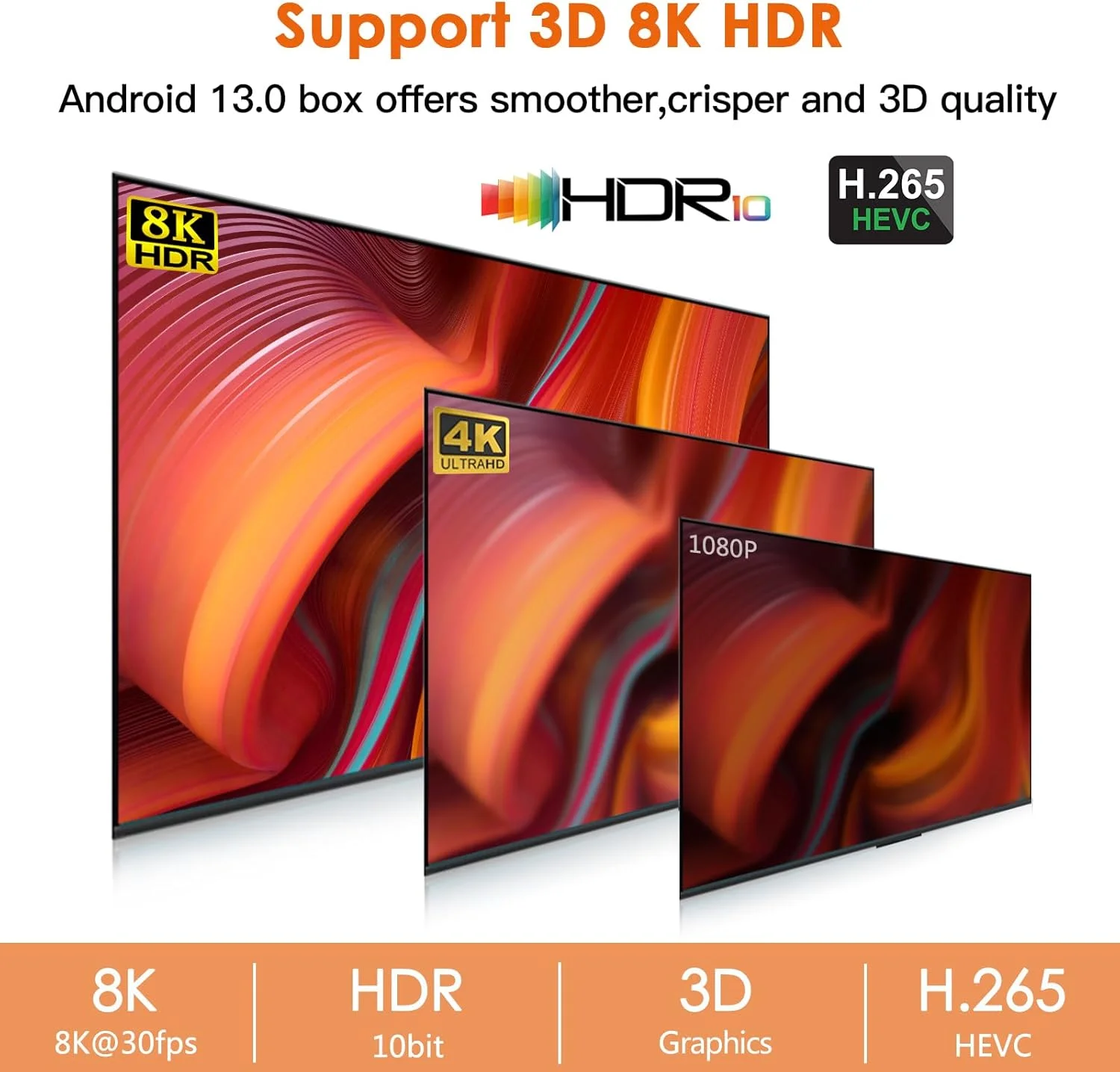 اندروید باکس 13.0 - رم 4 گیگابایت حافظه داخلی 64 گیگابایت، پردازنده چهار هسته ای 64 بیتی، اندروید باکس هوشمند با وای فای 6 2.4G 5G و بلوتوث 5.0 - اندروید باکس پشتیبانی از ویدیوهای 3D 8K H.265 - شامل کیبورد بی سیم اندروید باکس 13.0 - رم 4 گیگابایت حافظه داخلی 64 گیگابایت، پردازنده چهار هسته ای 64 بیتی، اندروید باکس هوشمند با وای فای 6 2.4G 5G و بلوتوث 5.0 - اندروید باکس پشتیبانی از ویدیوهای 3D 8K H.265 - شامل کیبورد بی سیم