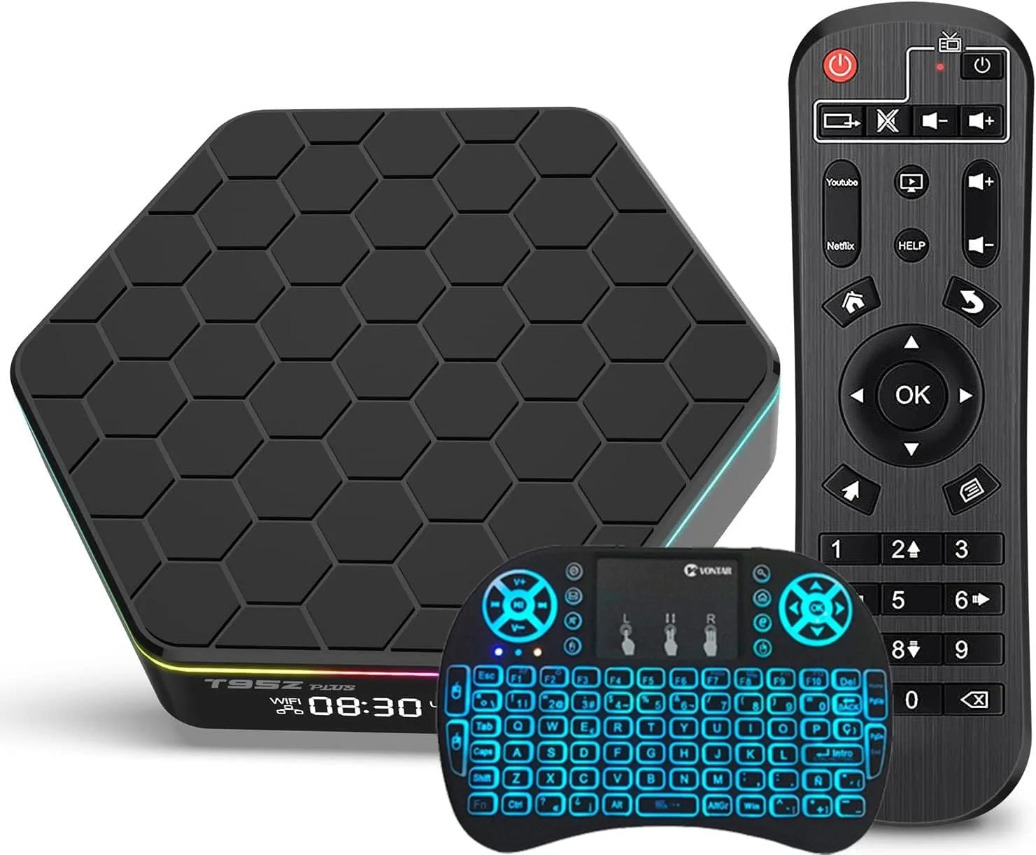 اندروید 12.0 تی وی باکس، ست تاپ باکس 4 گیگابایت رم 6 گیگابایت رام Allwinner H618 چهار هسته ای 64 بیتی پشتیبانی از HD 6K/ 3D/ H.265 اترنت 2.4/5G وای فای دوگانه BT 5.0 با مینی کیبورد بی سیم، 2gb+16gb