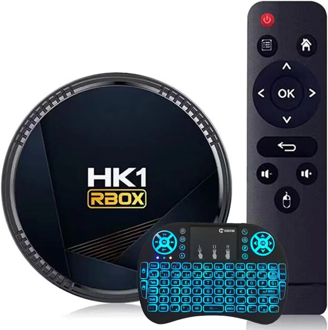 اندروید تی وی باکس 11.0، Hk1 Rbox H8 با 4 گیگابایت رم و 128 گیگابایت رام با پردازنده چهار هسته ای 64 بیتی H618، اندروید باکس دوگانه وای فای 2.4 گیگاهرتز/5 گیگاهرتز BT 4.2 USB 3.0 3D 4K/6K با مینی کیبورد بی سیم، 4 گیگابایت + 32 گیگابایت