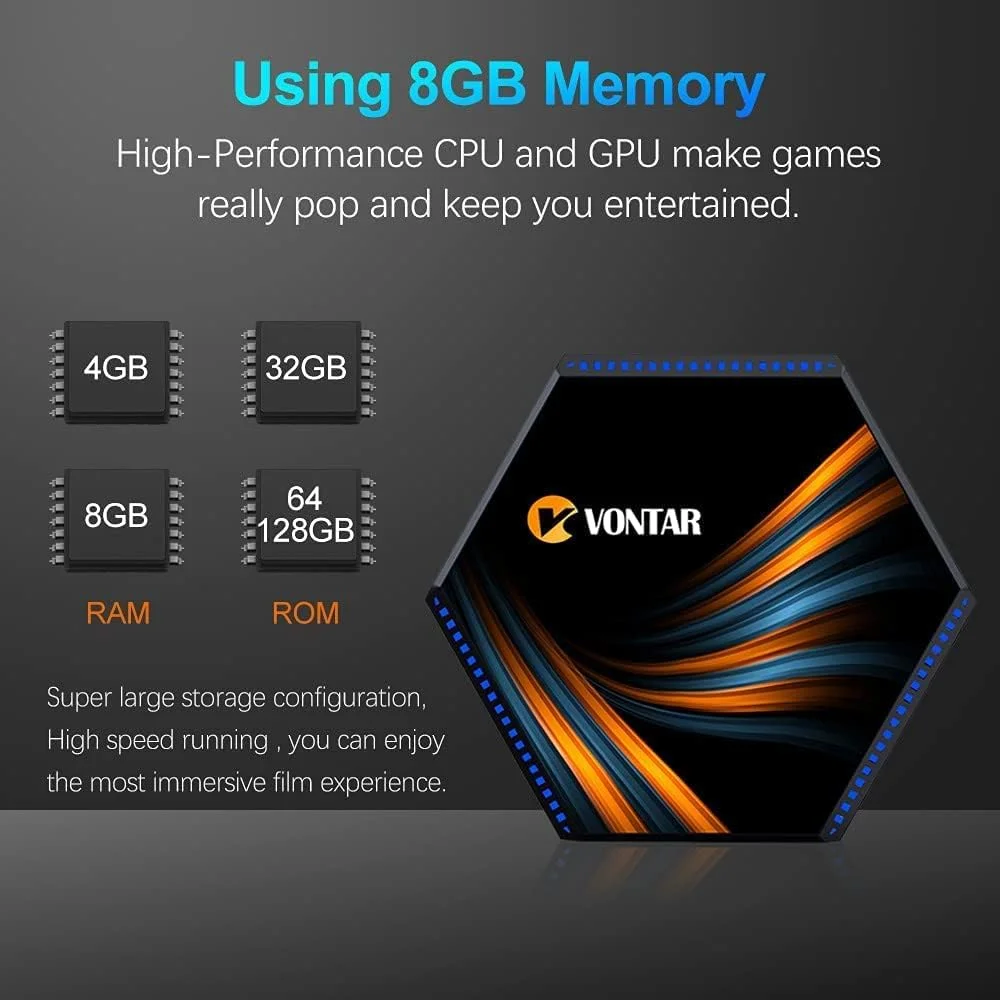 اندروید تی وی باکس 11.0 حافظه رم 4 گیگابایت حافظه داخلی 64 گیگابایت RK3566 چهار هسته ای Cortex-A53 پردازنده Mali-G31 MP2 سه بعدی 8K تی وی باکس هوشمند پشتیبانی از Wifi6 2.4Ghz/5.0Ghz Wifi BT5.0 اترنت LAN 10/1000M ست تاپ باکس، 8 گیگابایت + 64 گیگابایت