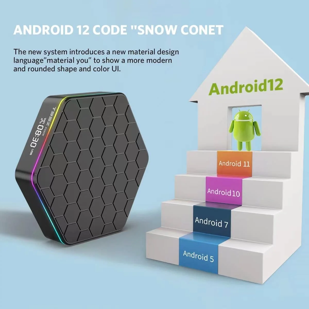 اندروید 12.0 تی وی باکس، ست تاپ باکس 4 گیگابایت رم 6 گیگابایت رام Allwinner H618 چهار هسته ای 64 بیتی پشتیبانی از HD 6K/ 3D/ H.265 اترنت 2.4/5G دوگانه وای فای BT 5.0 با مینی کیبورد بی سیم، 4gb+64gb