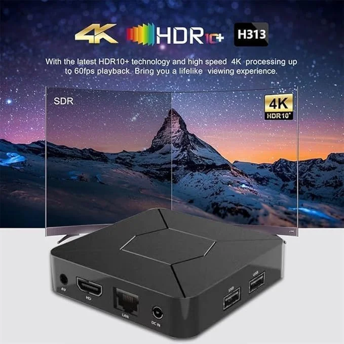 اندروید باکس هوشمند 4K با اندروید 10.0 – مدیا پلیر Allwinner H313 با ریموت کنترل صوتی، 2 گیگابایت رم، 8 گیگابایت حافظه | پشتیبانی از پخش 8K UHD و اتصال اترنت