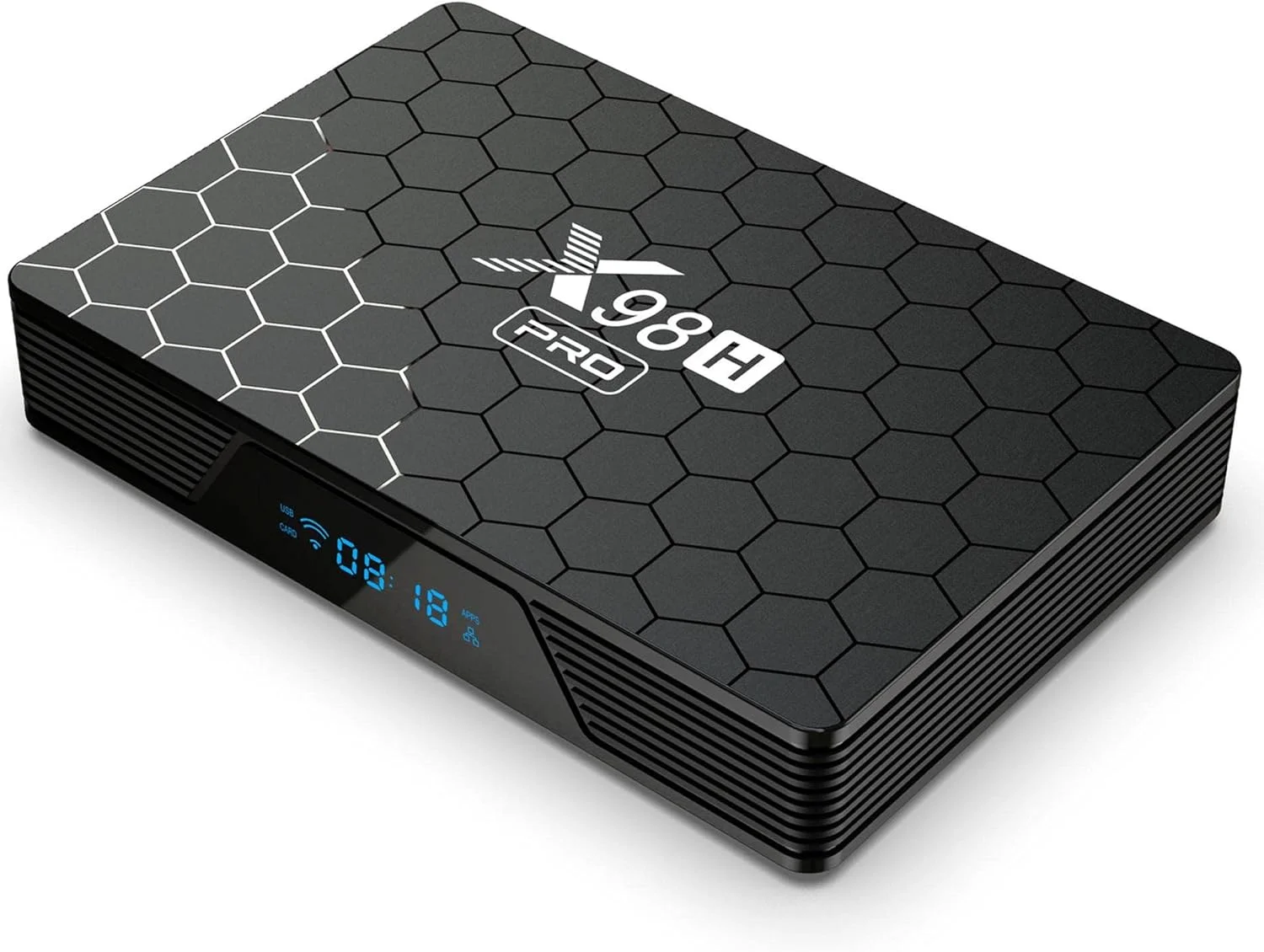 اندروید باکس تلویزیون AMITVA نسخه 12.0، مدل X98H PRO با 4 گیگابایت رم و 32 گیگابایت حافظه داخلی، اندروید باکس هوشمند H618 با پورت USB 2.0، کیفیت 1080P Ultra HD 4K HDR H.265 AV1، وای فای 2.4G/5.8Ghz، بلوتوث 5.0، ست تاپ باکس، 2 گیگابایت رم + 16 گیگابایت حافظه داخلی