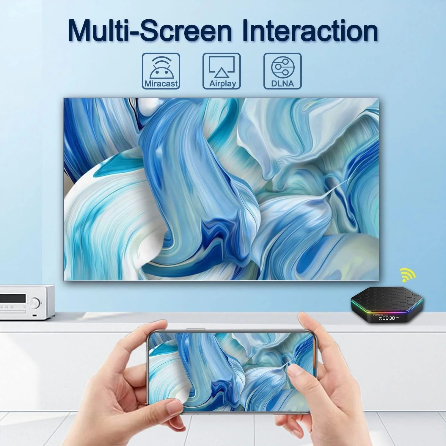 اندروید تی وی باکس 11.0، رم 4 گیگابایت رام 64 گیگابایت H618 چهار هسته ای 64 بیتی، 1000M LAN دوگانه وای فای 2.4G/5G اندروید باکس با 6K/AV1/3D/USB 3.0/BT 4.2 ست تاپ باکس، 2gb+16gb