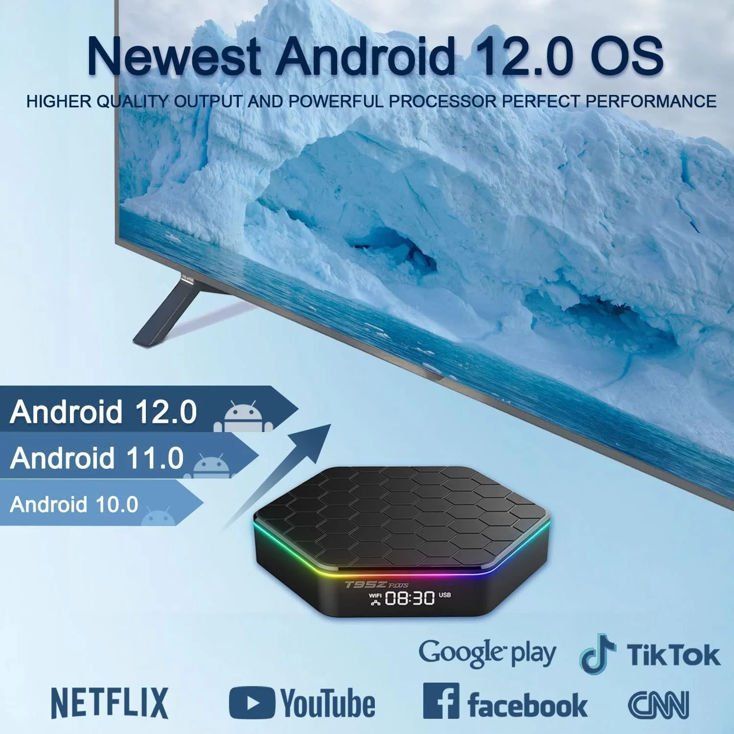 اندروید تی وی باکس 11.0، رم 4 گیگابایت رام 64 گیگابایت H618 چهار هسته ای 64 بیتی، 1000M LAN دوگانه وای فای 2.4G/5G اندروید باکس با 6K/AV1/3D/USB 3.0/BT 4.2 ست تاپ باکس، 2gb+16gb