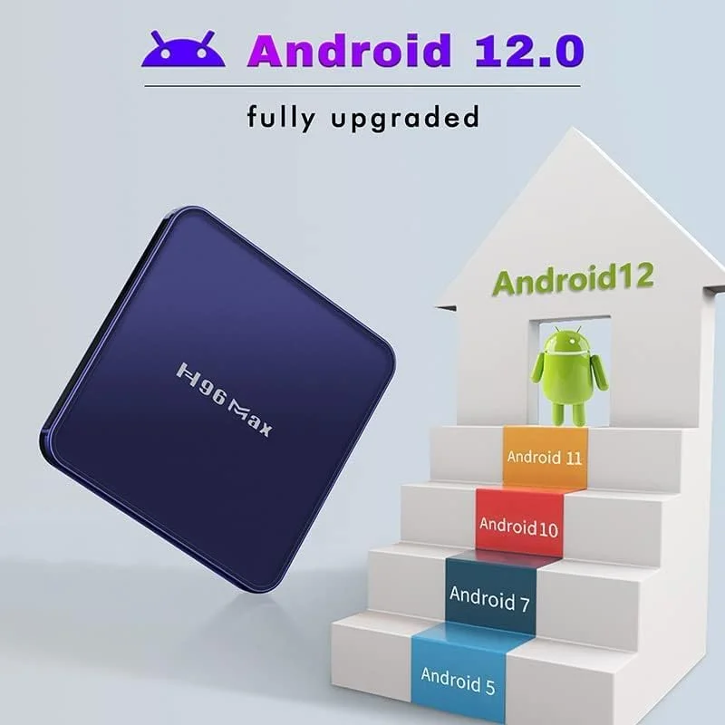 اندروید باکس تلویزیون AMITVA 11.0، مدل H96maxrk3318، پردازنده 64 بیتی چهار هسته‌ای، 4 گیگابایت رم، 64 گیگابایت رام، USB 3.0، بلوتوث 4.1، Ultra HD 4K HDR AV1، وای فای دو بانده 2.4G/5.8G، اترنت 100M، ست تاپ باکس، 4GB+32GB