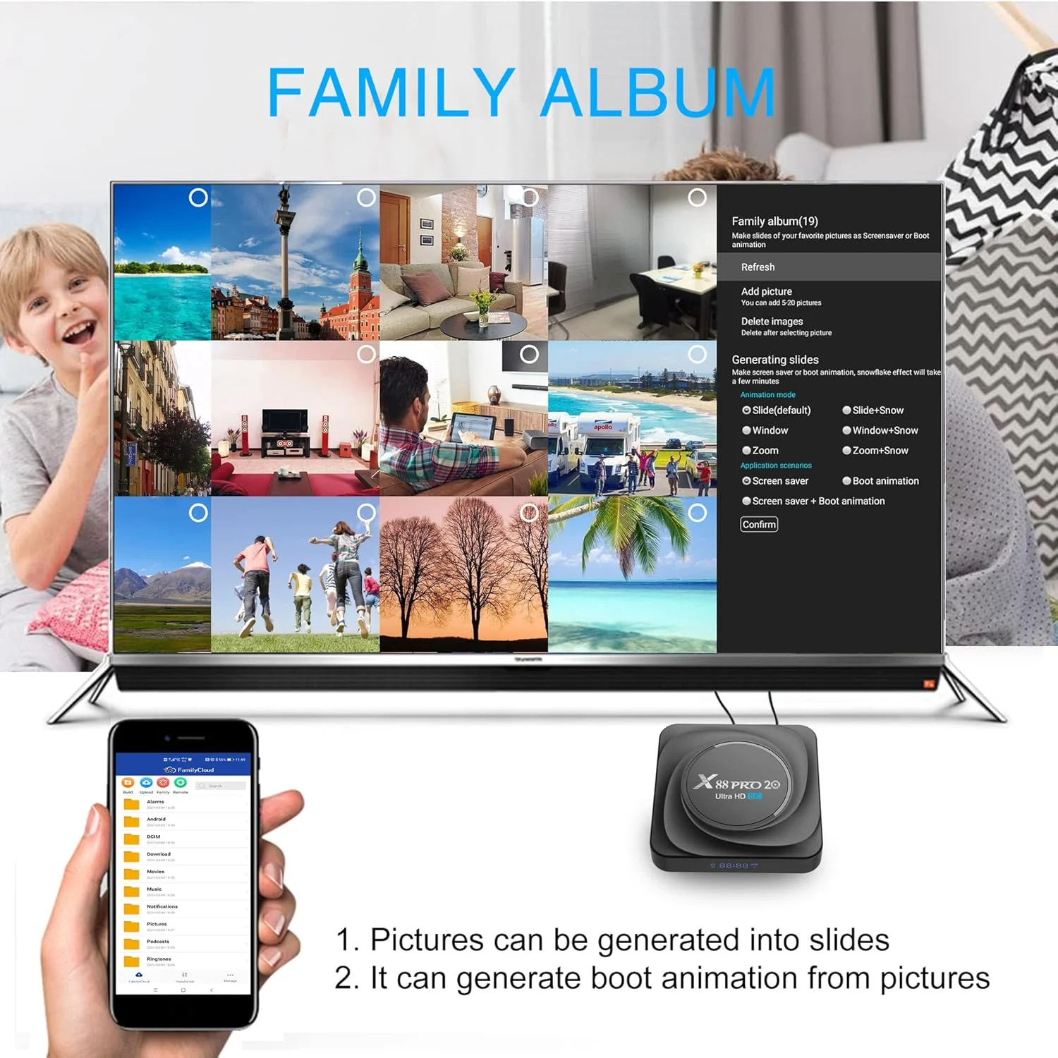 اندروید باکس AMITVA Android 11.0، ایکس 88 پرو 20 اسمارت تی وی باکس 8 گیگ رم 128 گیگ رام پردازنده RK3566، وای فای دوگانه 2.4G/5G اترنت 1000M LAN بلوتوث 4.2 با کیفیت 8K/6K/3D/USB 3.0 ست تاپ باکس، 8 گیگابایت + 128 گیگابایت