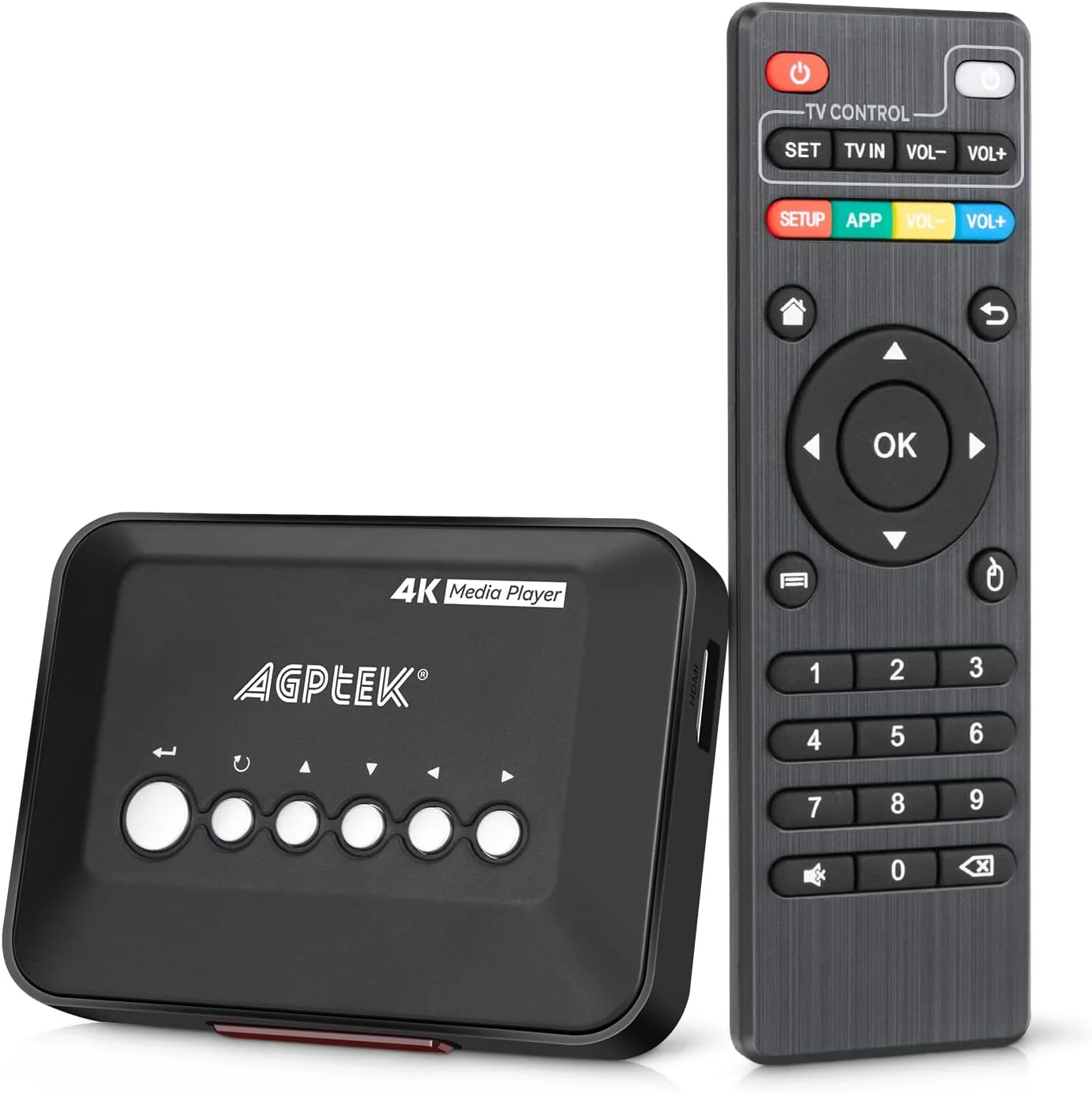 پخش کننده رسانه ای AGPTEK 1080P HDMI TV با پورت های USB/SD و کنترل از راه دور برای MP3 AVI RMVB MPEG